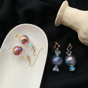 ピアス イヤリング キャンディー 透明 クリア フックピアス レディース アクセサリー かわいい おしゃれ レッド オーロラ