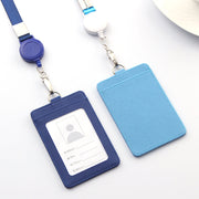 IDカードホルダー IDカードケース 縦型 横型 パスケース 伸縮リール ストラップ付き 定期入れ 学生証 身分証明書 社員証 IDケース フェイクレザー 男女兼用 ユニセックス メンズ