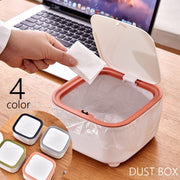 卓上ゴミ箱 ごみ箱 ダストボックス 蓋付き プッシュ式 ワンタッチ コンパクト 小型 ミニサイズ ごみ入れ くず入れ 四角型 スクエア デスク オフィス 自宅 寝室 洗面所 日用品雑貨 小さめ 小さい インテリア小物 おしゃれ スタイリッシュ かわいい きれいめ 白 青 橙 灰