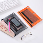 ファイルケース 書類ケース 小物ケース 文具 文房具 ステーショナリー B5 3穴 メッシュ窓 ジッパー 2ポケット 防水 カラフル 仕分け 事務用品 家計簿 学校 便利グッズ