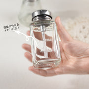 ガラスディスペンサー ネイルリムーバー入れ 180ml ネイル用品 ネイルケア ネイルオフ ボトル ポンプ プッシュ式 溶剤入れ 丸型 角型 除光液 アセトン リムーバー クリーナー 消毒液 詰め替え おしゃれ かわいい