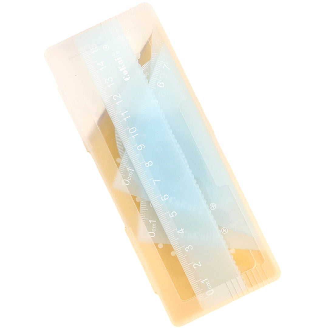 定規セット 4点セット 文房具 ものさし 三角定規 分度器 15cm 60度 45度 学校 算数 シンプル カラー おしゃれ 小学生 女子 男子 子供 直角三角形 正三角形 スケール 物差し