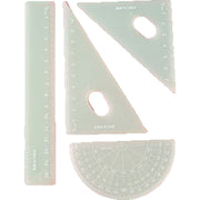 定規セット 4点セット 文房具 ものさし 三角定規 分度器 15cm 60度 45度 学校 算数 シンプル カラー おしゃれ 小学生 女子 男子 子供 直角三角形 正三角形 スケール 物差し