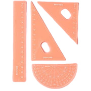 定規セット 4点セット 文房具 ものさし 三角定規 分度器 15cm 60度 45度 学校 算数 シンプル カラー おしゃれ 小学生 女子 男子 子供 直角三角形 正三角形 スケール 物差し