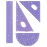 定規セット 4点セット 文房具 ものさし 三角定規 分度器 15cm 60度 45度 学校 算数 シンプル カラー おしゃれ 小学生 女子 男子 子供 直角三角形 正三角形 スケール 物差し