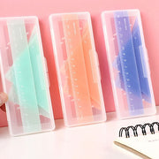 定規セット 4点セット 文房具 ものさし 三角定規 分度器 15cm 60度 45度 学校 算数 シンプル カラー おしゃれ 小学生 女子 男子 子供 直角三角形 正三角形 スケール 物差し