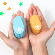 クラフトパンチ 穴あけパンチ 文房具 ハンドメイド用品 ハンドメイド雑貨 工作用具 事務用品 手のひらサイズ 小型 コンパクト スター 星 サクラ 桜 丸 円形 ラウンド 月 魚 クマ オレンジ ピンク ブルー ポップ カジュアル 可愛い キュート おしゃれ
