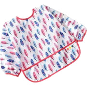 お食事エプロン スモック ベビー用品 赤ちゃん キッズ 子供用 男の子 女の子 長袖 防水 離乳食 お絵描き 工作 汚れ防止 可愛い プリント おしゃれ 動物 アニマル 恐竜 ドット リーフ 羽 リボン