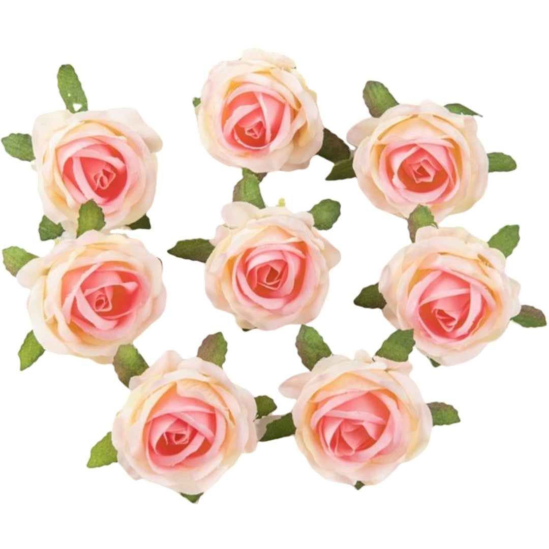 造花 薔薇 ばら バラ 4個セット フェイクフラワー シャンパンピンク バリエーション画像