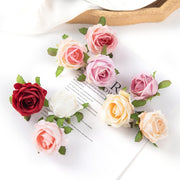 造花 薔薇 ばら バラ 4個セット フェイクフラワー 花のみ 茎なし クラフト ハンドメイド DIY 手芸 装飾 飾りつけ アクセサリー コサージュ 結婚式 パーティー カラバリ豊富