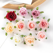 造花 薔薇 ばら バラ 4個セット フェイクフラワー 花のみ 茎なし クラフト ハンドメイド DIY 手芸 装飾 飾りつけ アクセサリー コサージュ 結婚式 パーティー カラバリ豊富