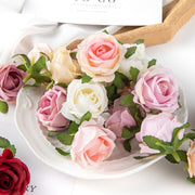 造花 薔薇 ばら バラ 4個セット フェイクフラワー 花のみ 茎なし クラフト ハンドメイド DIY 手芸 装飾 飾りつけ アクセサリー コサージュ 結婚式 パーティー カラバリ豊富