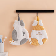 ハンドタオル ループ付き キッチン用品 台拭き 布巾 食器拭き マルチ キッチンタオル フェイスタオル 手拭き 吸水 ネコ 猫 かわいい 日用雑貨