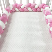 ベビーベッドガード ベビー用品 200cm 2m ベッドガード ベッドフェンス ノットクッション 三つ編み 3本編み サイドガード けが防止 かわいい おしゃれ カラフル 赤ちゃん