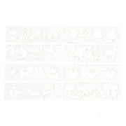 ステンシルシート 8枚セット ステンシルプレート 描画 テンプレート 絵図 製図 塗り絵 DIY 手帳 定規 アルファベット 数字 イラスト