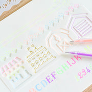 ステンシルシート 8枚セット ステンシルプレート 描画 テンプレート 絵図 製図 塗り絵 DIY 手帳 定規 アルファベット 数字 イラスト