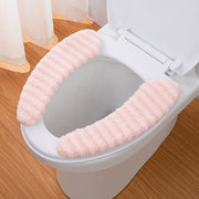 便座シート 便座カバー 貼るタイプ トイレ用品 便座クッション 粘着式 水洗い可能 便利 簡単 衛生的 シンプル ふわふわ ボーダー 青 緑 ベージュ ピンク