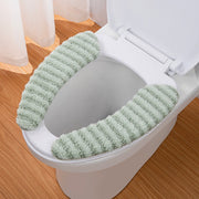 便座シート 便座カバー 貼るタイプ トイレ用品 便座クッション 粘着式 水洗い可能 便利 簡単 衛生的 シンプル ふわふわ ボーダー 青 緑 ベージュ ピンク