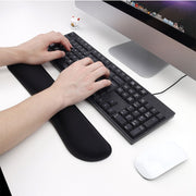 リストレスト 低反発 ロング キーボードパッド パソコン キーボード用 手首クッション ハンドレスト ソフト 滑り止め付 PCアクセサリー 無地