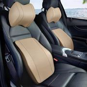 車用クッション シートクッション 腰用 首用 2点セット ランバーサポート ネックパッド ネックピロー ヘッドレスト 長時間走行 首当て 腰当て 背当て 運転 ドライブ ドライバーグッズ 旅行 長距離