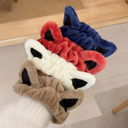 洗顔用ヘアバンド メイク落とし 猫耳 顔洗い ヘッドバンド もこもこ ふわふわ おしゃれ シンプル レディース 女性 かわいい 髪濡れ防止 バスグッズ 基礎化粧 お手入れ メイク お化粧