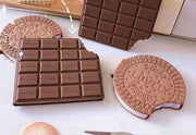メモ帳 メモパッド メモ付箋 チョコの香り付き 80枚 ふせん 文具 文房具 メモ用紙 ポータブルメモ ミニサイズ 無地 チョコレート型 ビスケット型 チョコ型 英字入り ロゴ入り おしゃれ かわいい 雑貨 小物 事務用品 学用品 茶 ベージュ 白