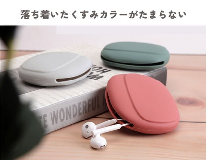 イヤホンケース 小物入れ 有線 ガジェットポーチ ミニポーチ シリコンポーチ 商品画像3