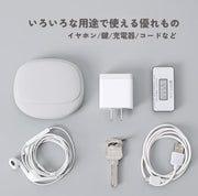 イヤホンケース 小物入れ 有線 ガジェットポーチ ミニポーチ シリコンポーチ 収納ケース シリコン イヤホン ケーブル コンパクト 洗える 便利 かわいい 単色 シンプル