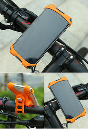 スマホホルダー 自転車用 マウンテンバイク ロードバイク シリコン ハンドル装着 落下防止 工具不要 スマートフォン 携帯 便利