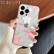 iPhoneケース iPhoneカバー スマホケース スマホカバー 花 フラワー 透明 クリア 透け感 スリム 落下 保護 傷防止 耐衝撃 衝撃吸収 スマートフォン アイフォン Apple アップル かわいい おしゃれ