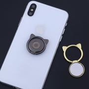 スマホリング 2個セット ホールドリング スマホスタンド フィンガーリング 落下防止 猫 ネコ 貼り付け おしゃれ かわいい ゴールド シルバー ブラック ピンクゴールド