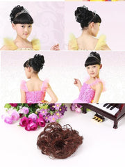 ポイントウィッグ お団子ウィッグ ヘアゴム ウィッグゴム 部分ウィッグ つけ毛 髪ゴム ヘアアクセサリー キッズ レディース 女の子 子ども 女性 レディース 髪留め まとめがみ 簡単 ボリュームアップ ふんわり アレンジ かわいい イメージチェンジ 黒 茶