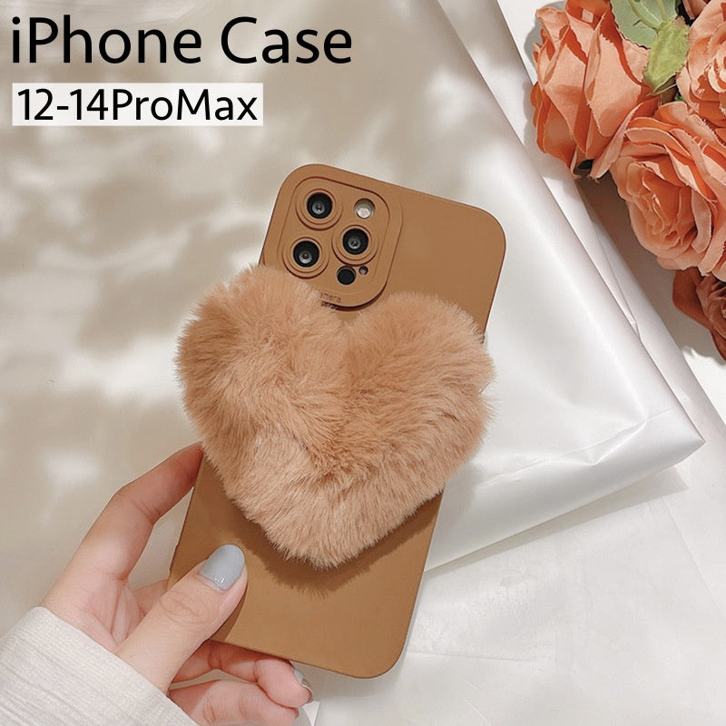 iPhoneケース スマホケース iPhone14 iPhone13 iPhone14pro 秋 冬 フェイクファー 背面保護 傷防止 汚れ防止 ハート フェイクファー ふわふわ 可愛い お洒落 iPhoneカバー スマホカバー スマートフォンケース アイフォンケース プチギフト 贈り物