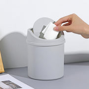 ゴミ箱 ダストボックス 卓上 机上 デスク 円筒形 円形 円型 蓋付き ミニ 小さめ 小さい 小型 コンパクト リビング ダイニング 単色 シンプル 便利 白 ホワイト グレー ブルー ピンク