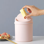 ゴミ箱 ダストボックス 卓上 机上 デスク 円筒形 円形 円型 蓋付き ミニ 小さめ 小さい 小型 コンパクト リビング ダイニング 単色 シンプル 便利 白 ホワイト グレー ブルー ピンク
