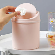ゴミ箱 ダストボックス 卓上 机上 デスク 円筒形 円形 円型 蓋付き ミニ 小さめ 小さい 小型 コンパクト リビング ダイニング 単色 シンプル 便利 白 ホワイト グレー ブルー ピンク
