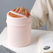 ゴミ箱 ダストボックス 卓上 机上 デスク 円筒形 円形 円型 蓋付き ミニ 小さめ 小さい 小型 コンパクト リビング ダイニング 単色 シンプル 便利 白 ホワイト グレー ブルー ピンク