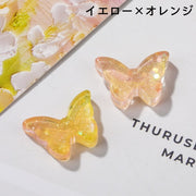 デコパーツ 4個セット 子供 キッズ 女の子 デコレーションパーツ 蝶々 スパンコール ラメ キラキラ グラデーション 可愛い ハンドメイド 手芸材料 手作り パーツ アクセサリー