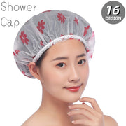 シャワーキャップ 2個セット ヘアキャップ バスキャップ 柄あり ハート ドット フラワー 花 防水 毛染め カラーリング トリートメント 保温 半透明 クリア お風呂 入浴 ロングヘア ショートヘア レディース 女性 バスグッズ