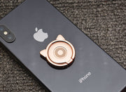 スマホリング ホールドリング スマホスタンド リングスタンド 落下防止 リングホルダー レディース 女性 スマホアクセサリー ネコ型 猫 360°回転 単色 シンプル かわいい きれいめ おしゃれ ガーリー ローズゴールド 金色 銀色 黒
