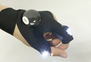 ハンディライト ライトグローブ 単品 釣り用品 手袋 穴あき 指なし LED 防水 面ファスナー アウトドア 夜釣り リチウム