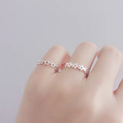 指輪 リング フラワーリング カジュアルリング バックオープン レディース アクセサリー ジュエリー シルバーカラー 可愛い フラワーリース