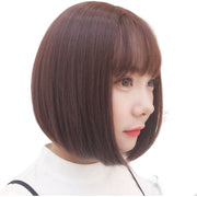 フルウィッグ 全頭かつら ボブ レディース 女性 前髪あり ストレート ショート ナチュラル イメージチェンジ イメチェン お洒落 可愛い かわいい キュート ヘアアクセサリー ブラック ブラウン 黒 茶