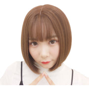 フルウィッグ 全頭かつら ボブ レディース 女性 前髪あり ストレート ショート ナチュラル イメージチェンジ イメチェン お洒落 可愛い かわいい キュート ヘアアクセサリー ブラック ブラウン 黒 茶