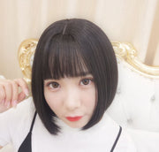 フルウィッグ 全頭かつら ボブ レディース 女性 前髪あり ストレート ショート ナチュラル イメージチェンジ イメチェン お洒落 可愛い かわいい キュート ヘアアクセサリー ブラック ブラウン 黒 茶