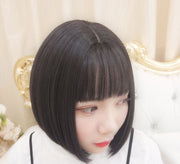 フルウィッグ 全頭かつら ボブ レディース 女性 前髪あり ストレート ショート ナチュラル イメージチェンジ イメチェン お洒落 可愛い かわいい キュート ヘアアクセサリー ブラック ブラウン 黒 茶