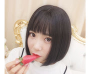 フルウィッグ 全頭かつら ボブ レディース 女性 前髪あり ストレート ショート ナチュラル イメージチェンジ イメチェン お洒落 可愛い かわいい キュート ヘアアクセサリー ブラック ブラウン 黒 茶