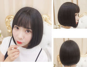 フルウィッグ 全頭かつら ボブ レディース 女性 前髪あり ストレート ショート ナチュラル イメージチェンジ イメチェン お洒落 可愛い かわいい キュート ヘアアクセサリー ブラック ブラウン 黒 茶