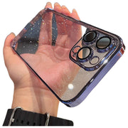 iPhone用ケース カバー スマホケース 耐衝撃 カメラ保護 背面保護 薄型スリム 防塵 クリア 透明 ラメ キラキラ シンプル