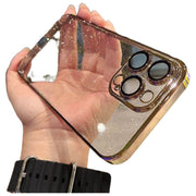 iPhone用ケース カバー スマホケース 耐衝撃 カメラ保護 背面保護 薄型スリム 防塵 クリア 透明 ラメ キラキラ シンプル